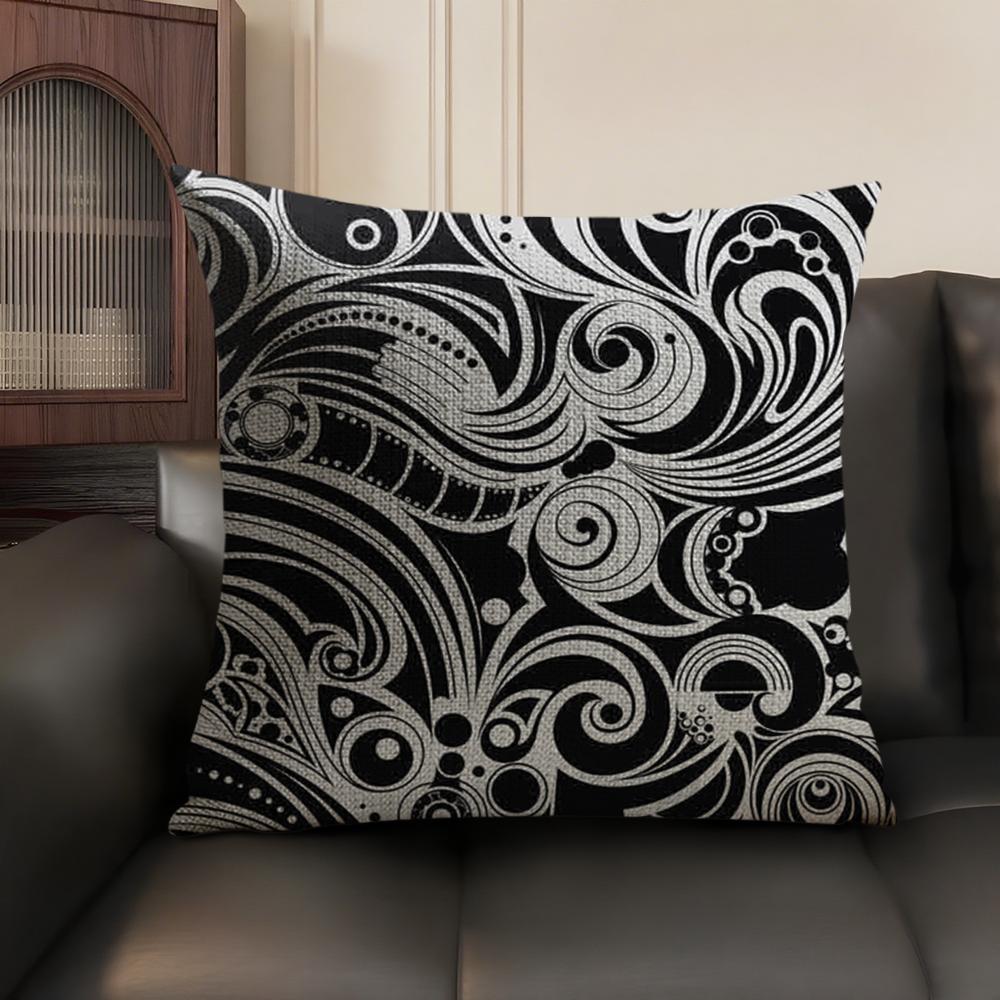 Autumu Maori Tribe Samoa Polynesia Cushion Cover Natural Linen Organic Fabric DoubleSided Printing Sofa Home Decor Breathable