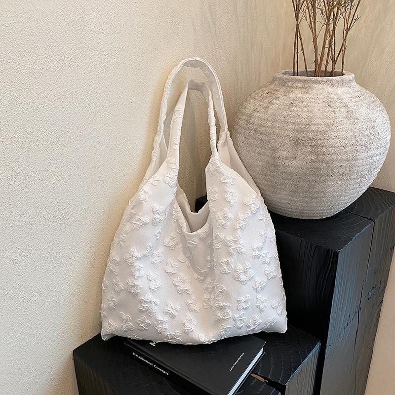 

Literary style sweet fashion texture simple casual shoulder armpit bag trend lightweight large capacity tote bag women s bag белый