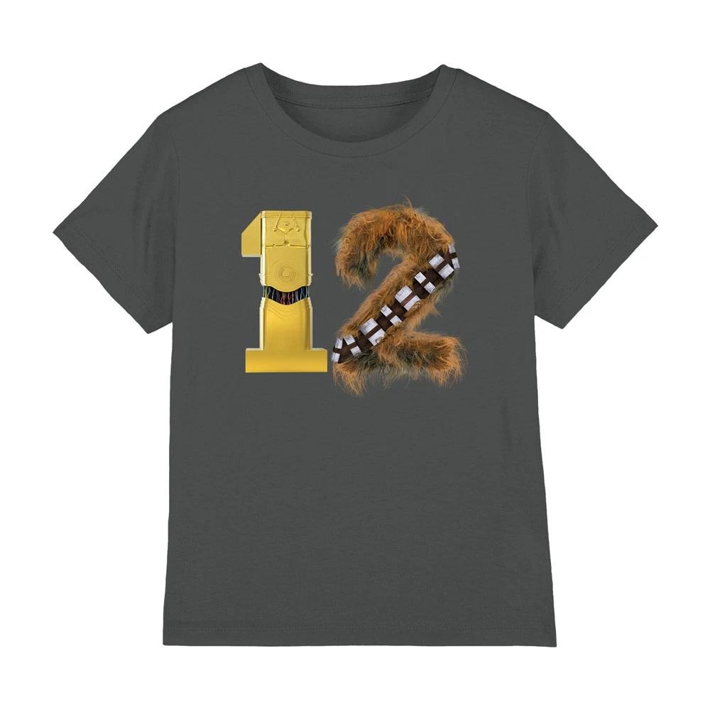 Звездные Войны C3PO Чубакка 12 Детская футболка Угольный 130