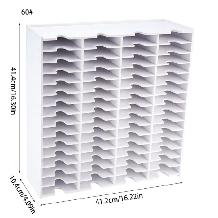 Sturdy Plastic 18/36/51/60 Slot Stamp Pad Rack Craft Stationery Holder with Mounting Hardware Easy Access Daily Use