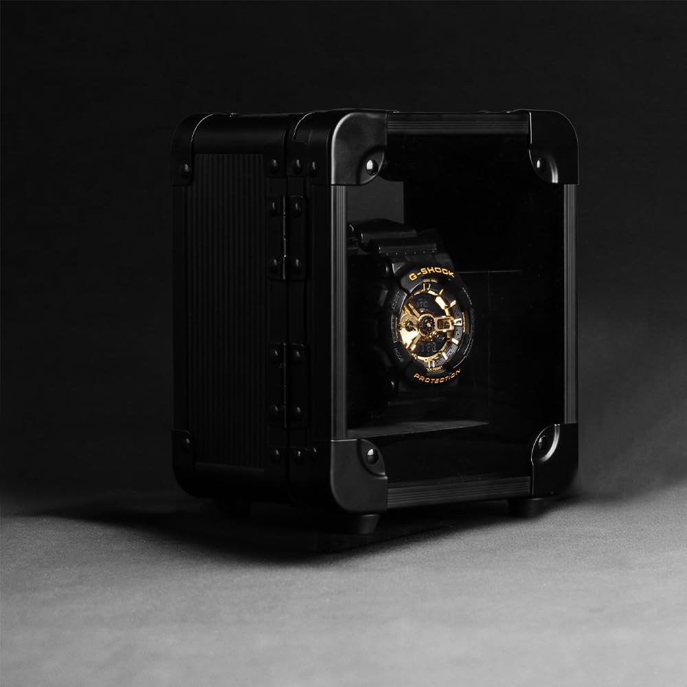 Baskiss Luxury Watch Watch Storage Collection Watch Display Aluminum Black Case, Box, Case, Box, & Acrylic, [Used]