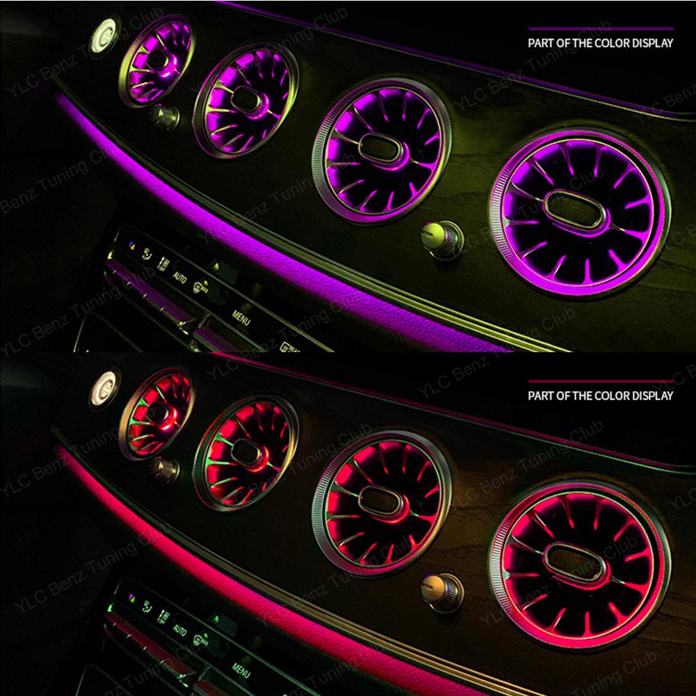 64 Colors LED Air Vents For Mercedes Benz W213 E-Class Coupe AMG E43 E53 E250 3D Rotating Tweeter Speaker Interior Ambient Light
