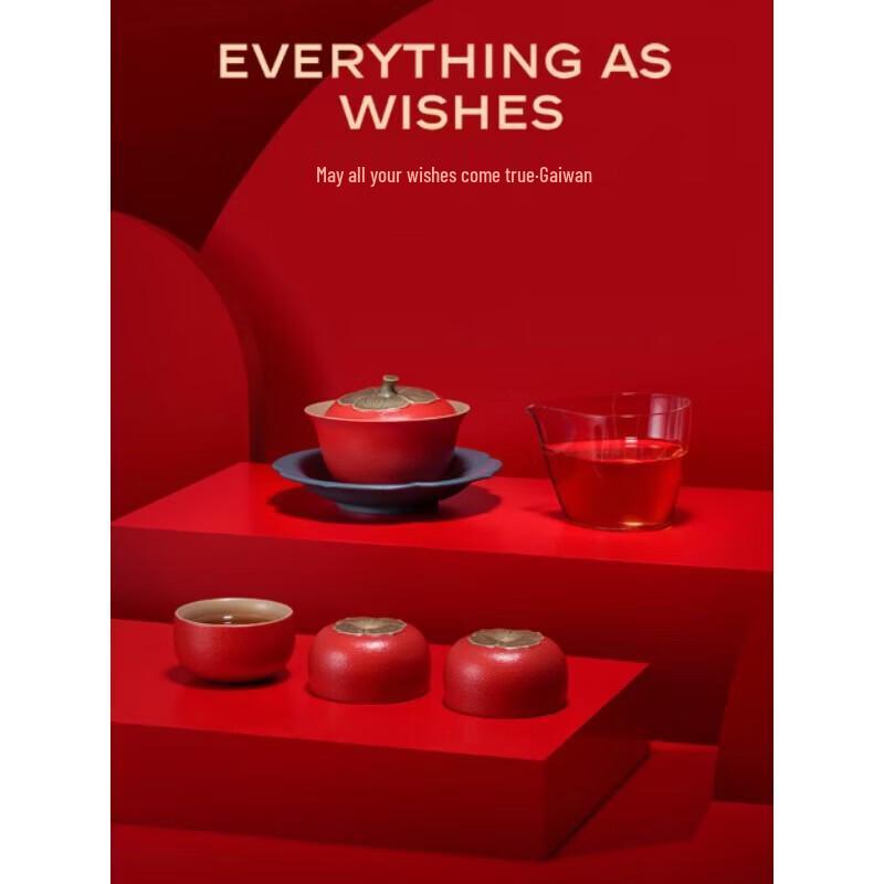 Edenus Auspicious Ceramic Gaiwan Tea Set