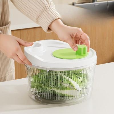 Essiccatore per Verdure Domestico, Lavatrice e Centrifuga per Verdure da Cucina, Bacinella Drenante a Doppio Strato per Verdure, Centrifuga per Frutta e Verdura