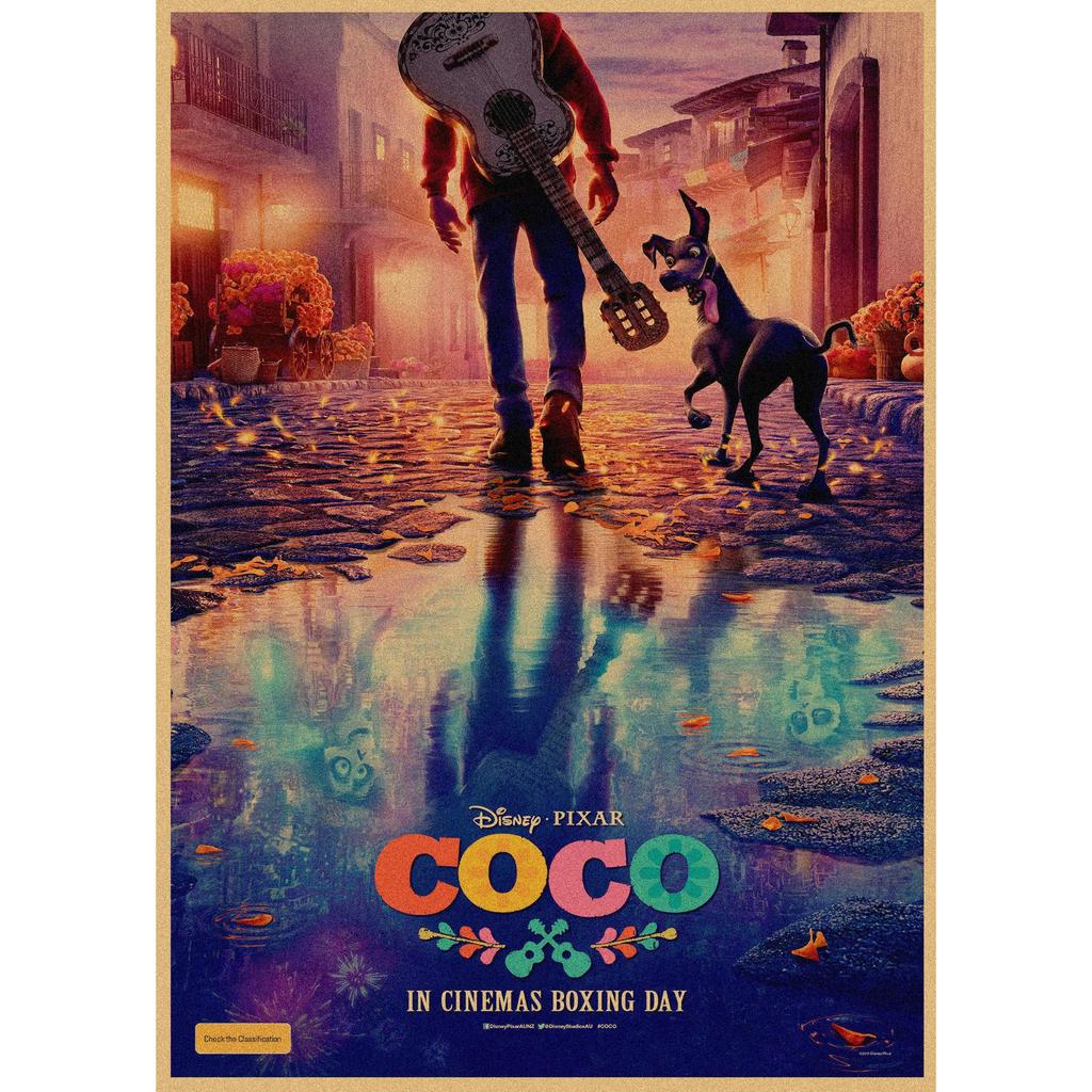 Coco Retro Anime Kraft Paper Poster - Decorative Wall Art Mural