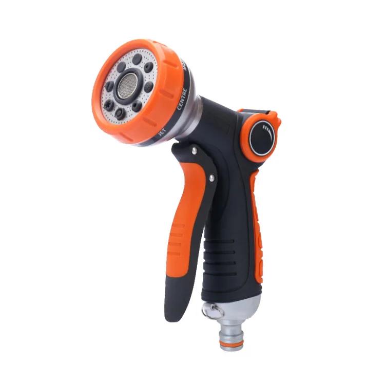

Садовый поливочный пистолет 8 режимов распылитель высокого давления регулируемая насадка для полива растений газон двор полив спринклер оранжевый