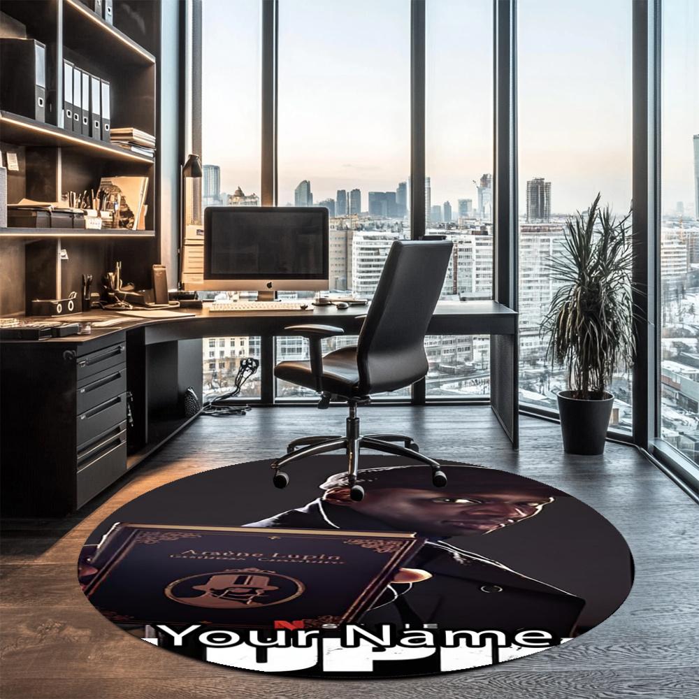 Custom Name Lupin Printed Round Rug Carpet Chair Rug Area Rug Entryway Doormats,for Office Chair Living Room Bedroom Kitchen Room.