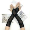 Long Fingerless Tulle Mesh Gloves for Women Elegant Bridal Sheer Arm Sleeves for Operas and Cosplay Theme Party 1920s