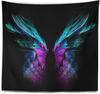 Tapestry aesthetics Black and white tapestry wall hanging, beautiful Trippy Boho fun hippie angel wings home decoration