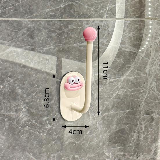 Adhesive Wall Hooks Hair Accessories Organizer Rounded Edge Cartoon Adhesive Hook for Bathroom Kitchen