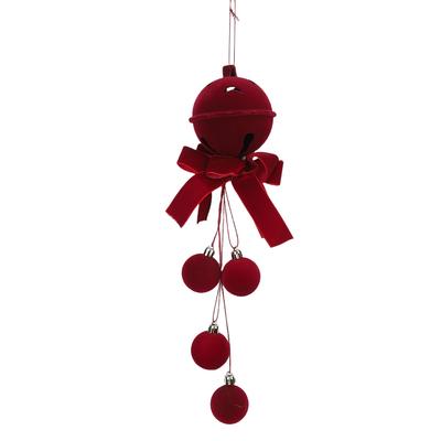 Xmas Ornament with Ball Pendant Flocked Hanging Xmas Tree Ornament Decoration for DIY Window Tree Wreath Indoor and