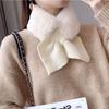 New Soft and Waxy Korean Version Cross Solid Color Fur Scarf To Keep Warm Imitation Rex Rabbit Accessories Fur Scarf Plush Fur Collar for Women