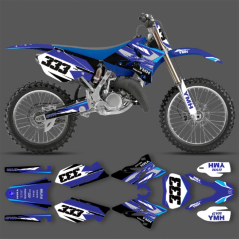 PowerZone Custom Team Motorcycle Graphics Sticker Kit For YAMAHA YZ125 YZ250 2002-2014 Number Name Custom