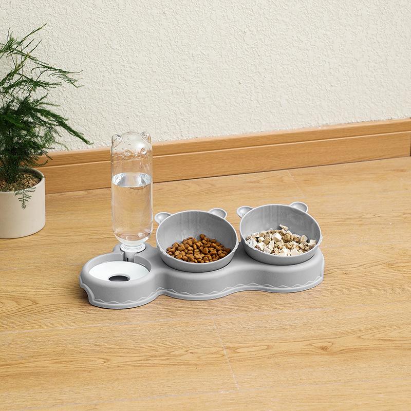 Cat Bowl, Double-bowl Moisture-proof Mouth, Multi-functional Pet Bowl, Automatic Feeding and Drinking Water Dispenser, Dog Bowl