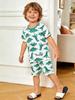 AostaBetty Europäisches Jungen-Sommer-Zweiteiler-Set mit Rundhalsausschnitt und kurzen Ärmeln