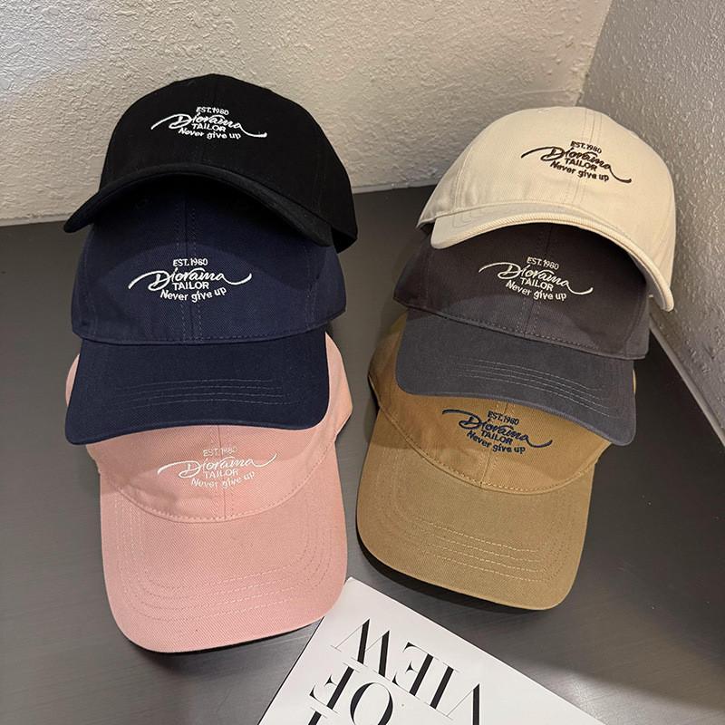 Embroidered Letter Baseball Cap Female Wide Brim Breathable Fabric Daily Use