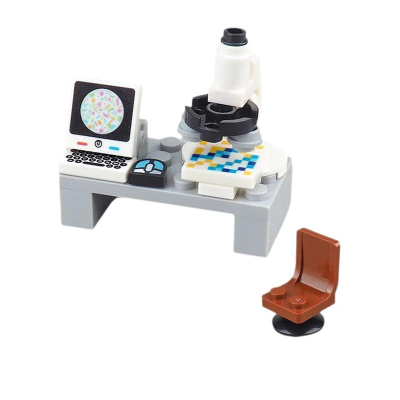 MOC City Building Block Figures Accessory TV Game Console Computer Screen Control Center Easel Oil Printing Bricks DIY Kids Toys