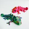 10/14CM 3D Printed Chameleon Figurine Joint Movable Chameleon Model with Simulation Eyes Gradient Color Chameleon Toy Gifts Kids
