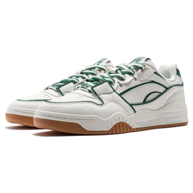 Li Ning Yuebai Slip Resistant Cushioning Abrasion Resistant Low top Casual Shoes Men's White Green AGCS251-18