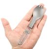 1pc-Titanium Folding Spork Outdoor Camping Supplies Hiking Backpacking Dinner Spork Utensil Tableware Fork Spoon for Hiking