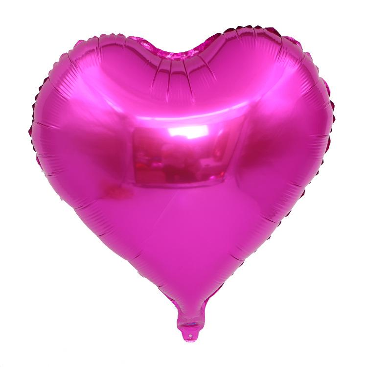 18-inch Heart-shaped Love Aluminum Film Balloons for Wedding and Party Decorations