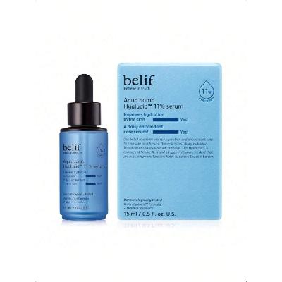 Belif Aqua Bomb Idratante Hyalucid™ 11% Siero 15ml, 5 Tipi di Acido Ialuronico, Buono per Secchezza, Colorito spento, Perdita di Fermezza ed Elasticità,