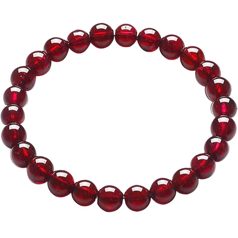 6-7mm Natural Garnet Lucky Charm Bracelet