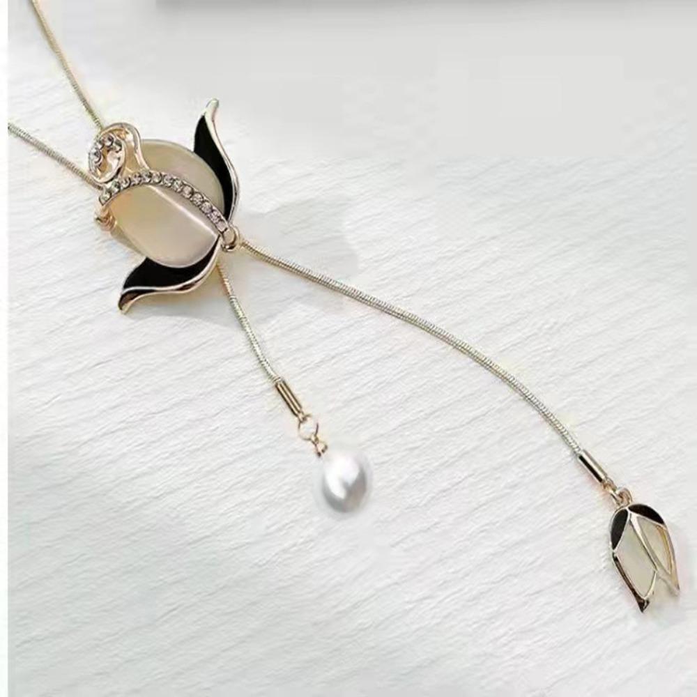 Sweater Chain Long Necklace Light Luxury High Sense Versatile Fringed Jewelry Accessories Pendant