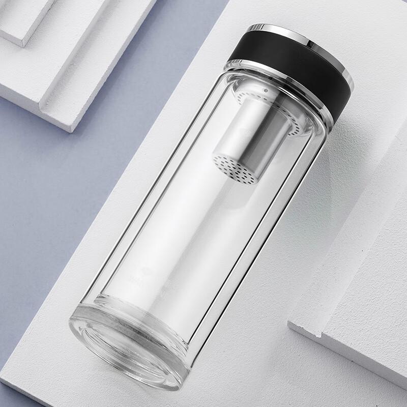 Wanxiang Portable Double-Layer Glass Tea Infuser Cup