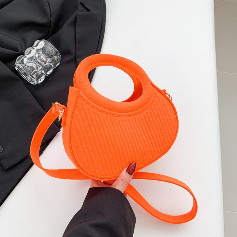 

Fashionable Winter Women s Felt Crossbody Bag Unique Square Design Perfect For Everyday Use помаранчевий