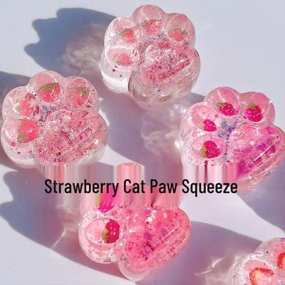 Colorful TPR Large Cat Paw Squeeze Toy – Soft, Transparent, and Perfect for Stress Relief