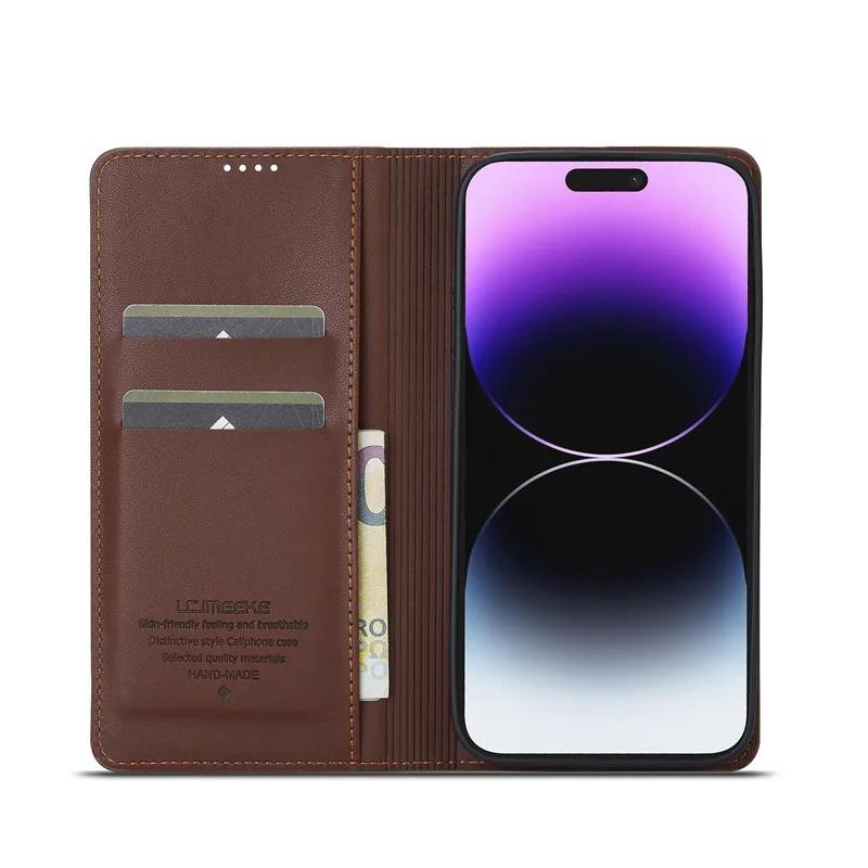 Strong Magnetic Card Solt Wallet Leather Case For Xiao Redmi Note 14 Pro 5G 13 12 11 Book Stand Business Flip Business Bag Cover