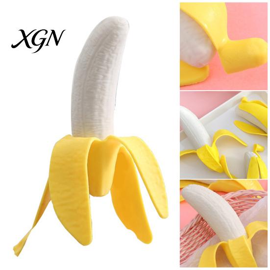 Fruit Sensory Toy Simulation Peeled Banana Squeeze Stretchy Slow Rebound Corn Fidget Portable Simulated Vegetable TPR Stress Ball