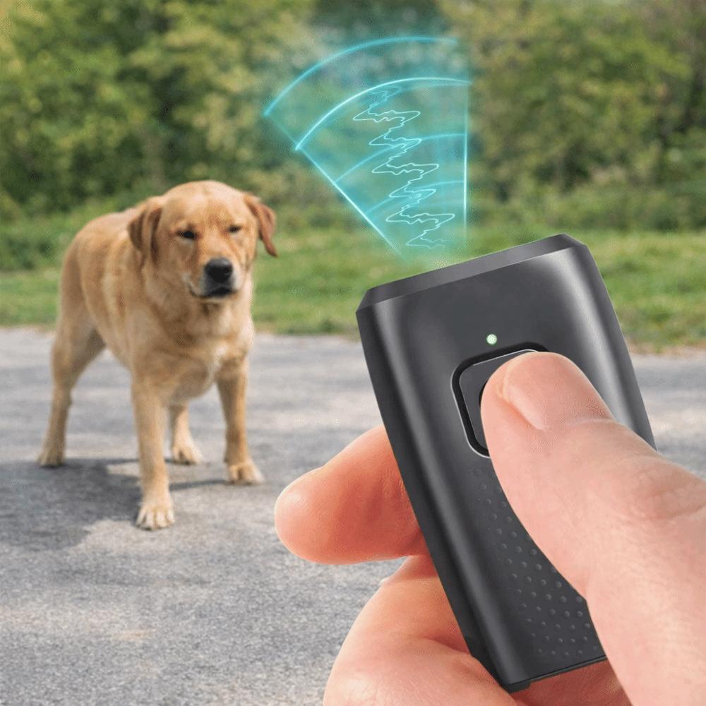 Mini Ultrasonic Dog Trainer Portable Type-C Recharging Ultrasonic Dog Repeller Handheld with Lanyard Animal Stop Bark Device