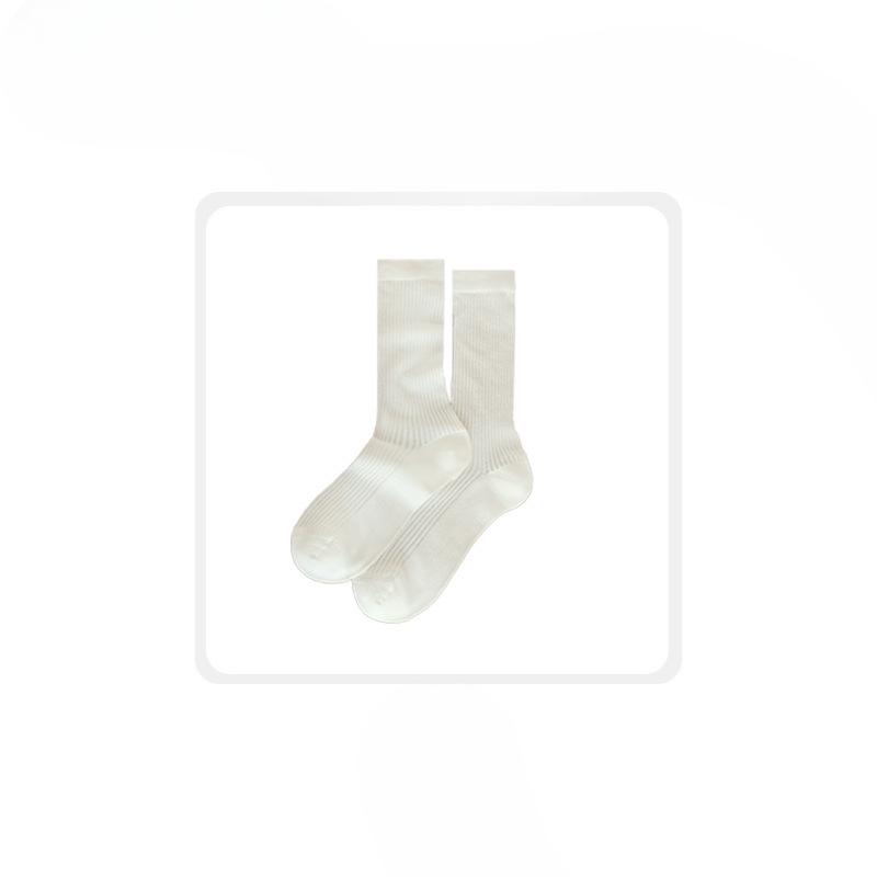 

Female Spring and Summer Thin Draw A Versatile Breathable Sweat Absorbing Solid Color Tube Stack Socks 1 pair