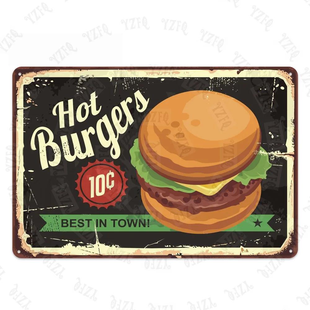 Chalkboard Art Coffee Menu Metal Sign Burger Bar Decorative Signs Wall kitchen Cafe Shop Home Art Craft Decor 30X20CM XP(947)A