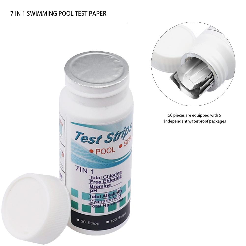 50/100PCS Water Quality Test Strip Multipurpose 7 In 1 Aquarium Test Strips Water pH Test Tools for Fish Tank Swimming Pool