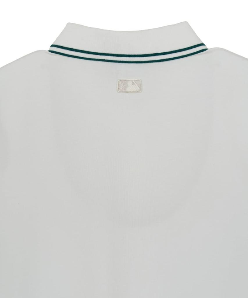 Emelbi Women'S Varsity Sportive Jersey Collared T-Shirt Ny (White)