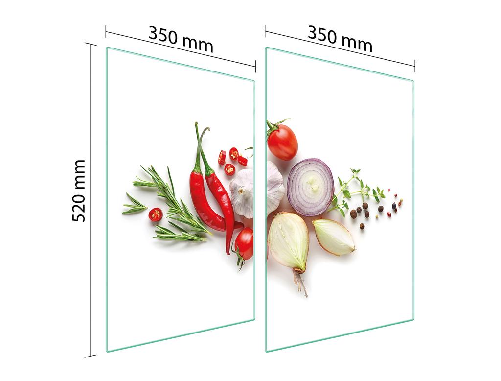SZKLANA PŁYTA OCHRONNA DO KUCHNI 2x35x52 WARZYWA