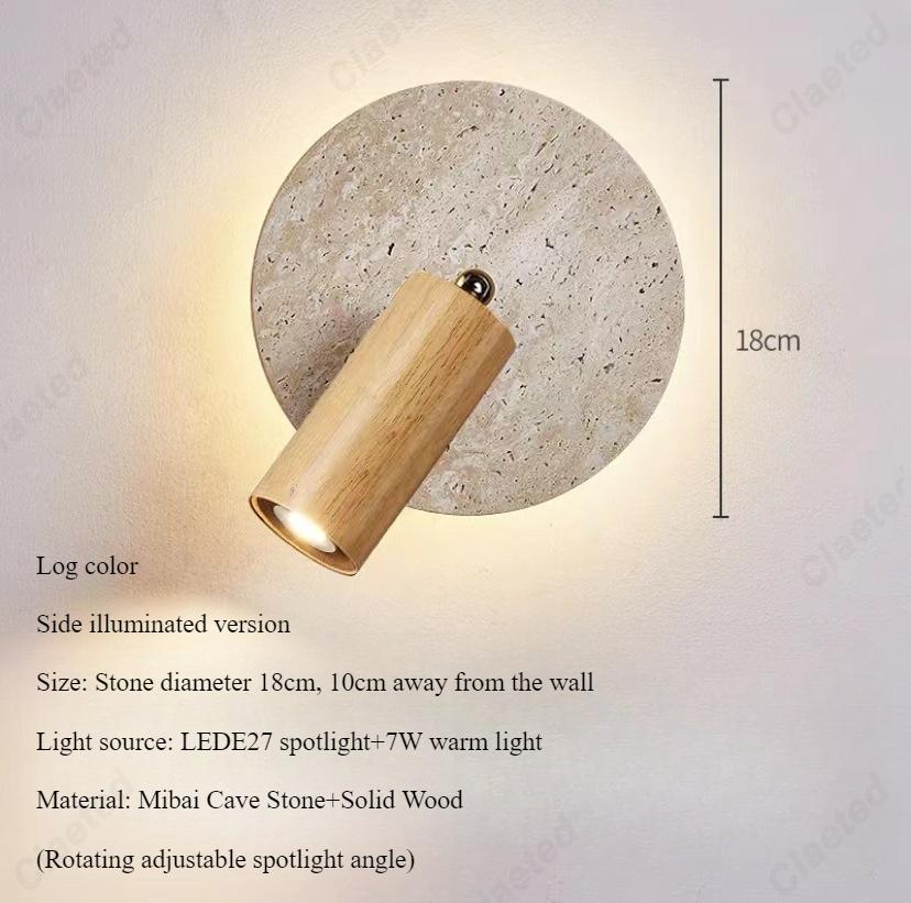 New LED Yellow Cave Stone Wall Lamp with Switch Rotatable Living Room Corridor Study Bedroom Wall Background Light Lighting