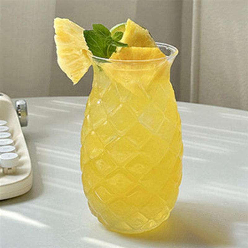 AB15-3Pcs Pineapple Cocktail Glasses Embossed Juice Glasses For Cocktails And Drinks