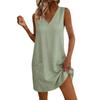 Women Casual Pocket Slip Dress Long Length Sleeveless Comfortable Loose Fit Summer Dress with Adjustable Straps and Side Pockets