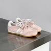 Leather German training shoes women's 2025 spring new flat-bottomed casual board shoes sports shoes versatile soft-soled comfortable little white sh
