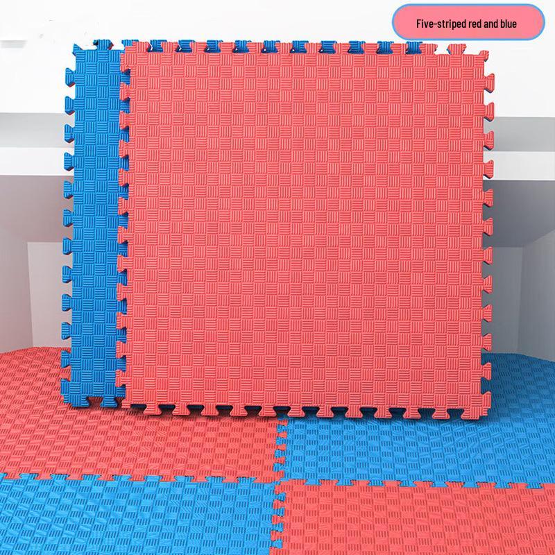 Соединяющийся пенопластовый напольный коврик для тхэквондо, 100x100x4 см, красно-синий синий