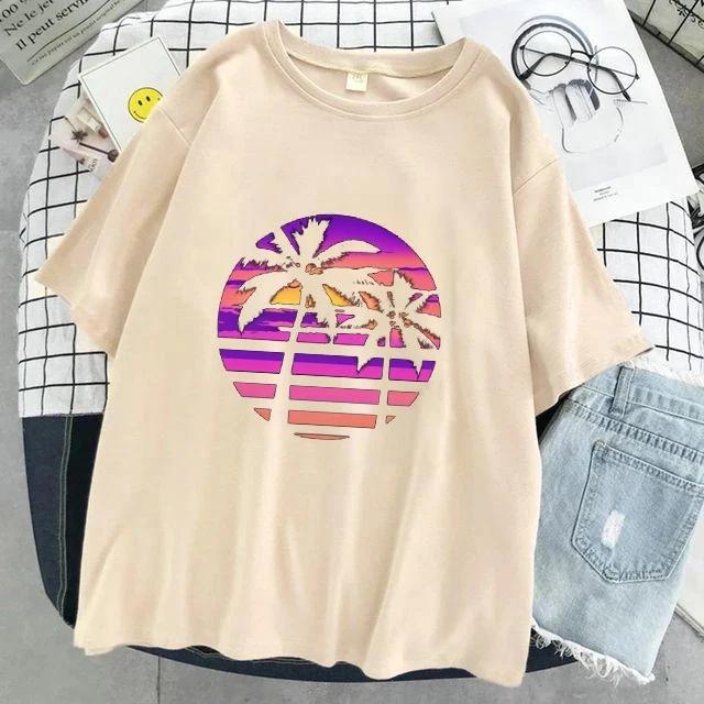 2025 Women's Casual Loose-Fit European & American High Street Printed Short Sleeve T-Shirt Trend Top