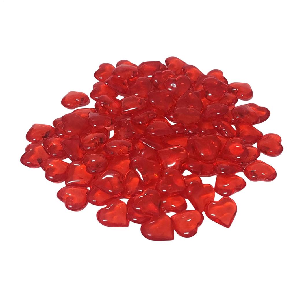 55pcs Table Scatter Gemstones Red Heart Gem Acrylic Crystal Gem for vase filler Valentine Day Wedding Birthday Party Decor Favor