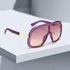 Modern Geometric Square Sunglasses Wide Frame Futuristic Design Fashionable Luxury Accessories for Women