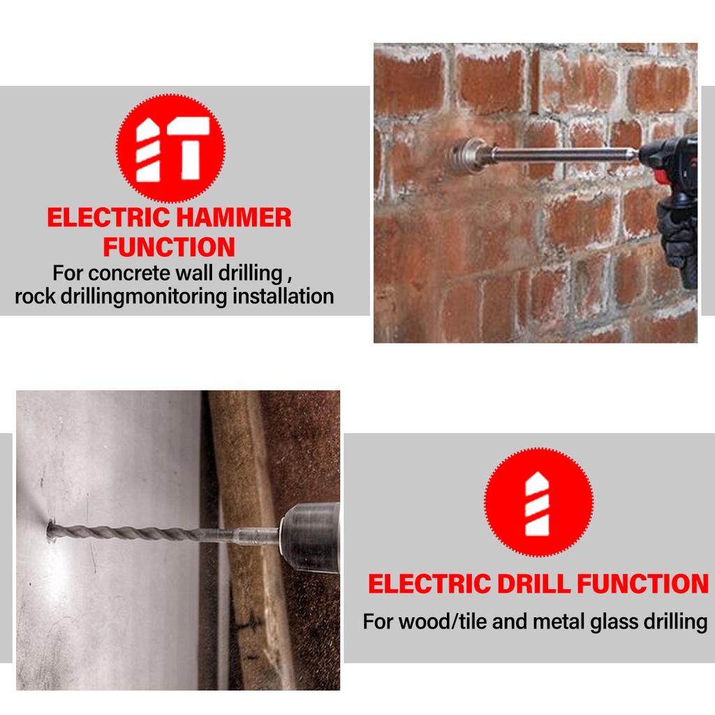 500W 388VF Dobíjecí Multifunkční Bezkartáčové Akumulátorové Rotační Kladivo Vrtací Kladivo 10000RPM Elektrické Kladivo Příklepová Vrtačka