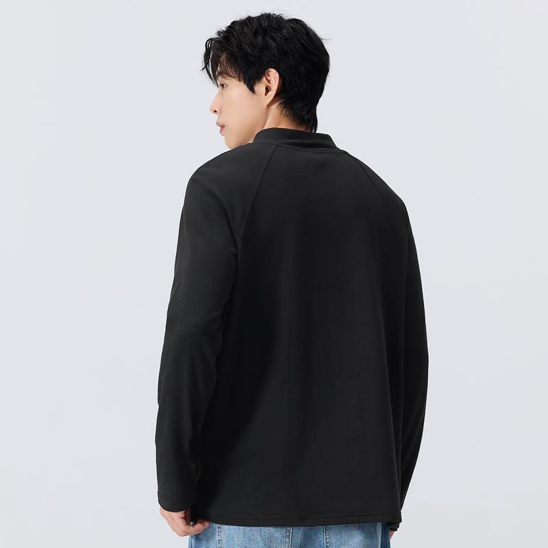 MINISO Men's Thermal Half-Zip Long Sleeve T-Shirt