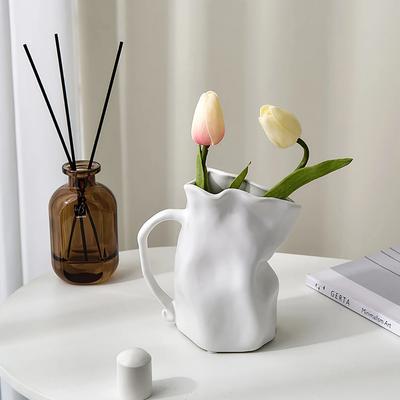 Nieregularne Ceramiczne Wazony Stół w Salonie Dekoracja Suszonymi Kwiatami Dekoracja Bukietu Kwiatowego Kreatywna Artystyczna Minimalistyczna